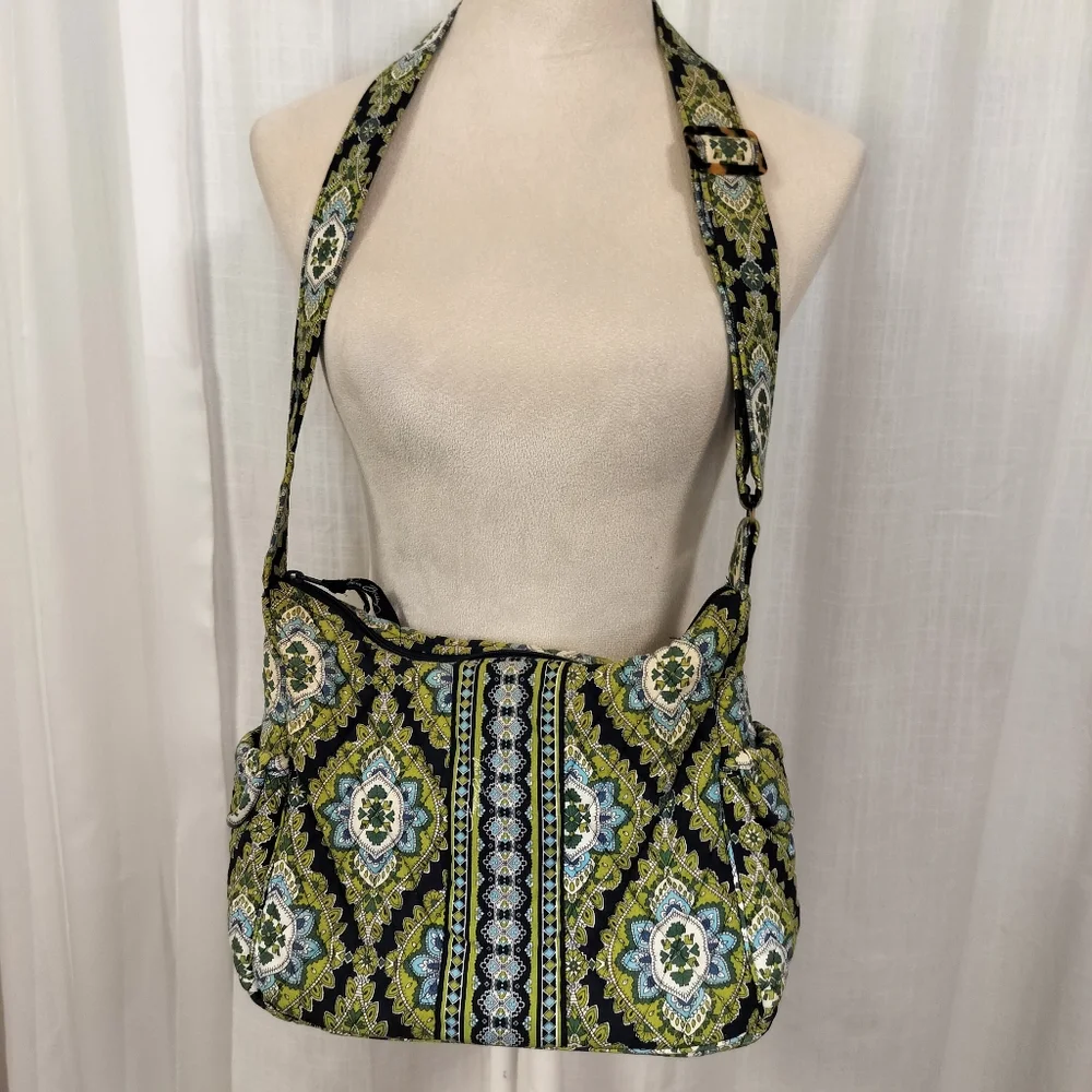 2/$30 Vera Bradley Cambridge Green Shoulder‎ Bag Purse Adjustable Strap OS